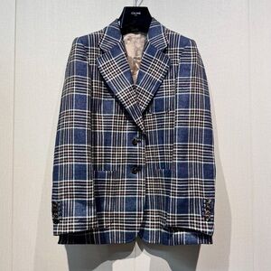 🚩steal authentic Gucci Blue and White Plaid Blazer